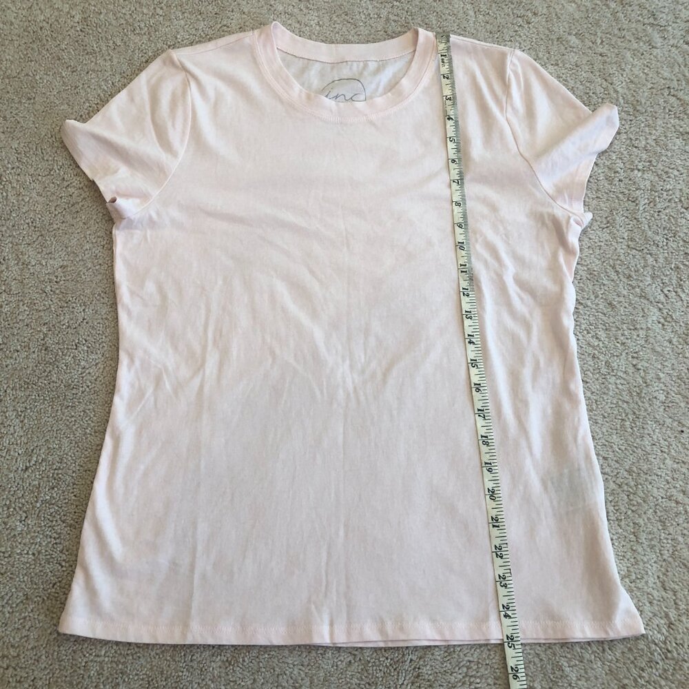 INC Essentials Pale Pink Round Neck Short-Sleeve Top Tee Blouse - Picture 7 of 8